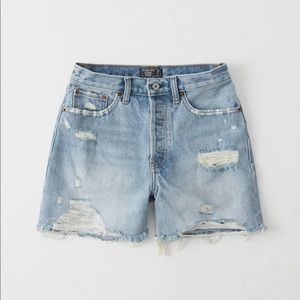 High Rise Mid-Length Jean Shorts